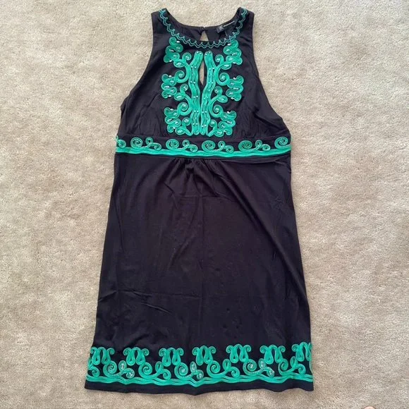green and black jersey dress Légoe Heritage Sabine Crochet Mini Dress - Bottega Green - FINAL SALE main image 0